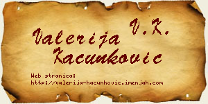 Valerija Kačunković vizit kartica